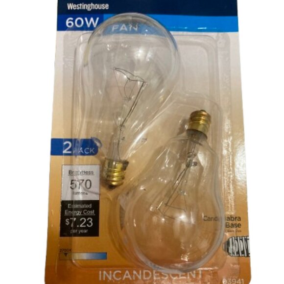 Westinghouse 60W Fan Lightbulbs 2 Packs New - Picture 5 of 6